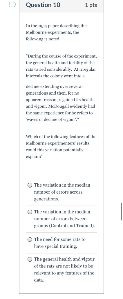Solved Question 9 1 pts Consider the results of the formal | Chegg.com