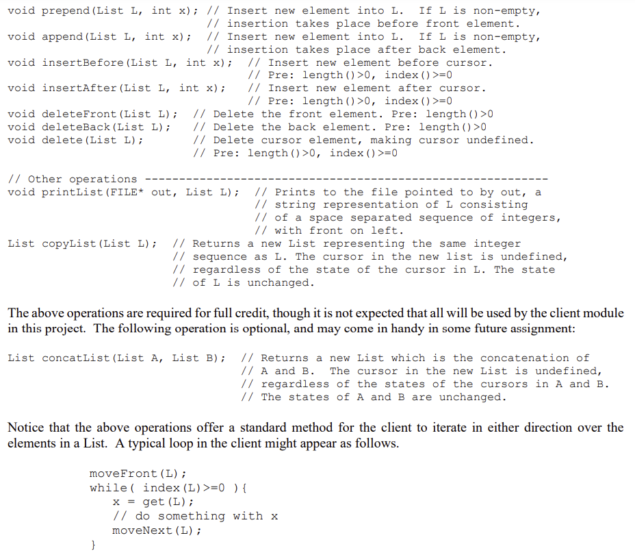 Need the appropriate code for list.c, listtest.c, | Chegg.com