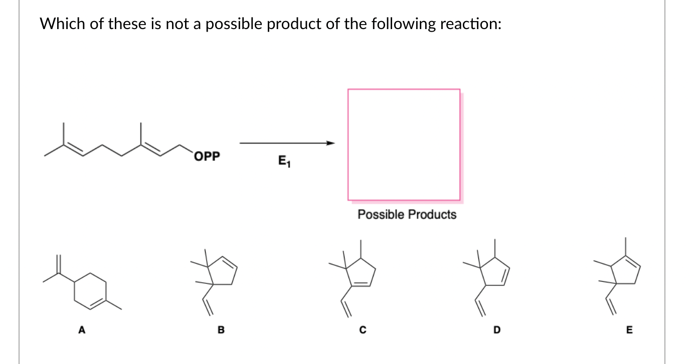Solved Which of these is not a possible product of the | Chegg.com