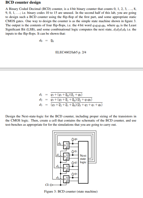 Design a BCD counter logic circuit as the requirement | Chegg.com