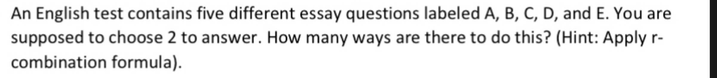 essay test is difficult. problem solving is difficult. therefore