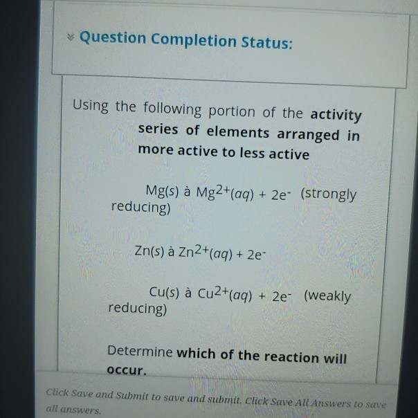 Solved * Question Completion Status: Using the following | Chegg.com