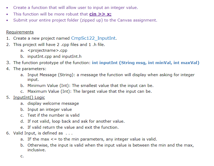 Solved Create a function that will allow user to input an | Chegg.com