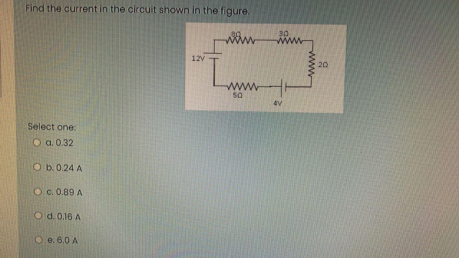 Solved Find the current in the circuit shown in the figure. | Chegg.com