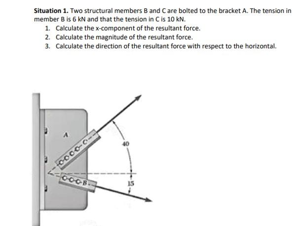 Solved Situation 1. Two Structural Members B And Care Bolted | Chegg.com