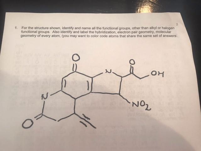 Solved 1. For the structure shown, identify and name all the | Chegg.com