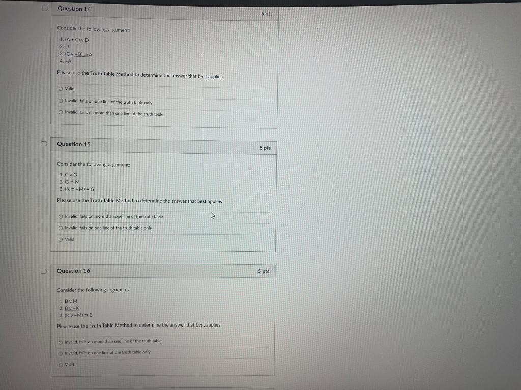 Solved Question 14 5 pts Consider the following argument: 1. | Chegg.com