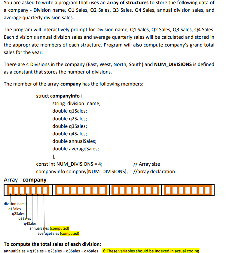 Solved average quarterly division sales. The program will | Chegg.com
