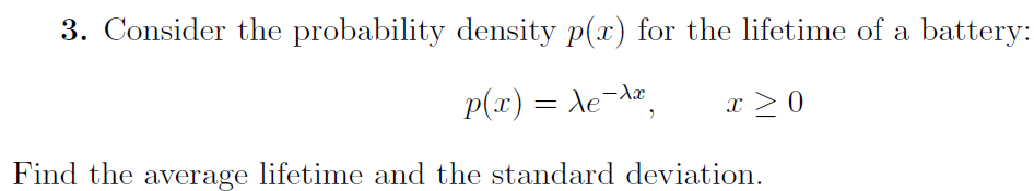 Solved 3. Consider the probability density p(x) for the | Chegg.com