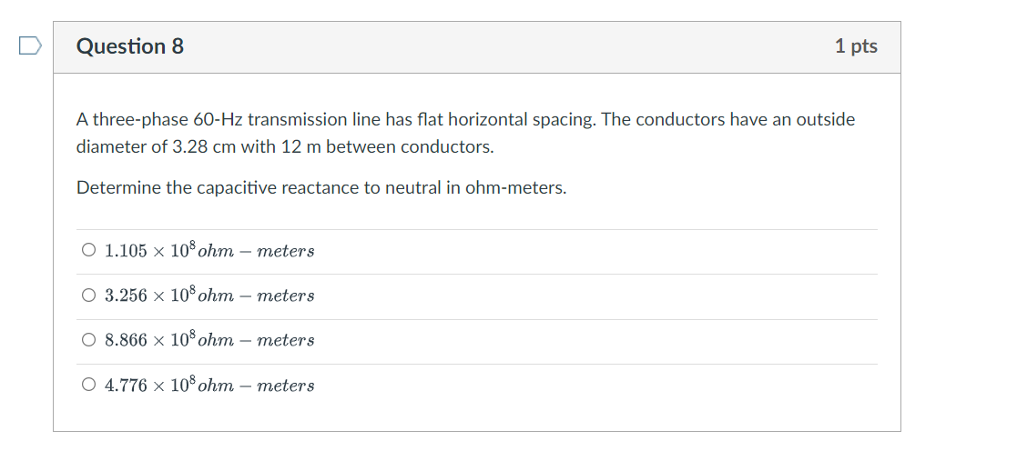 Solved A three-phase 60−Hz transmission line has flat | Chegg.com