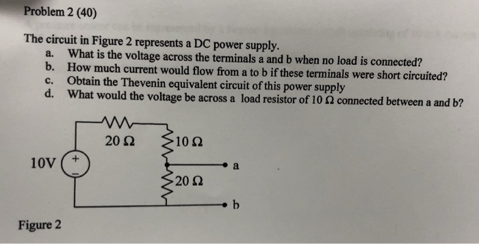 Solved Problem 2 (40) The circuit in Figure 2 represents a | Chegg.com