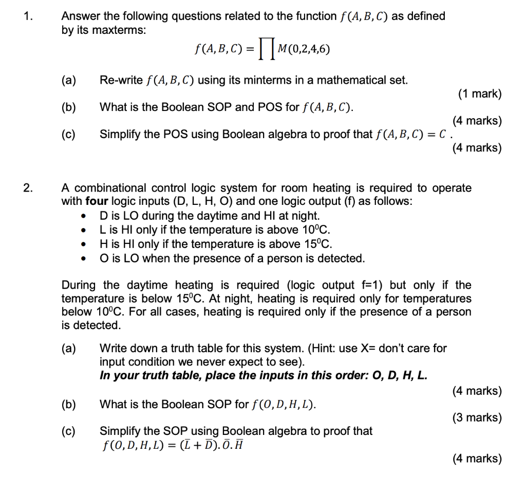 Solved 1. Answer the following questions related to the | Chegg.com