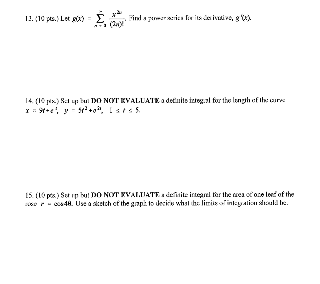 Solved 2n X 13 10 Pts Let G X E Find A Power Series Chegg Com