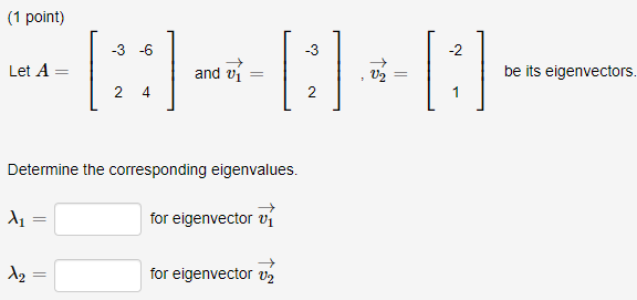 Solved (1 point) Determine the standard matrix A for each of | Chegg.com