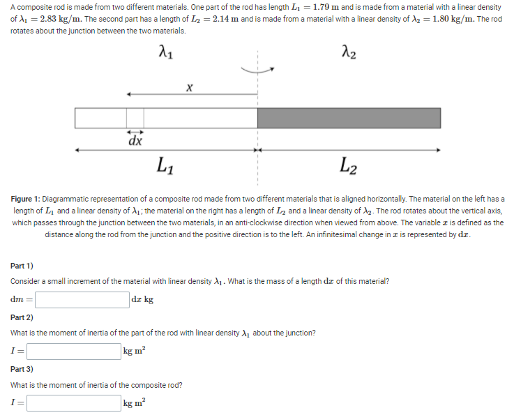 Solved A composite rod is made from two different materials.