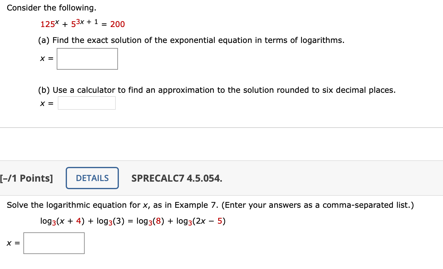Solved Consider the following. 125x + 53x + + 1 200 (a) Find | Chegg.com