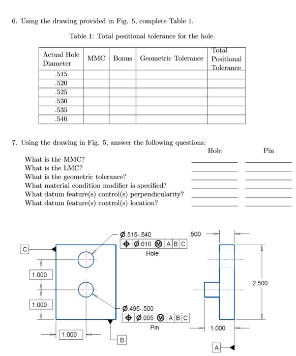 Solved 6. Using the drawing provided in Fig. 5, complete | Chegg.com
