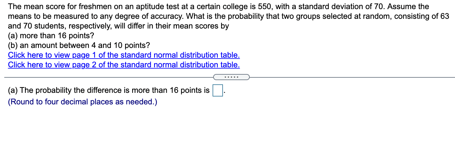 solved-the-mean-score-for-freshmen-on-an-aptitude-test-at-a-chegg