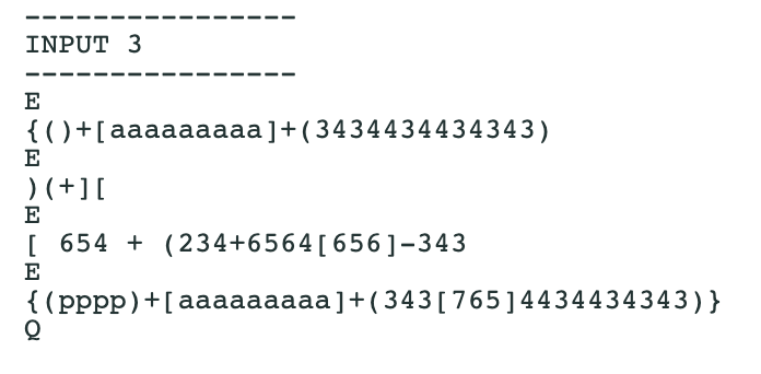 Solved Below is the test inputs that need to be inputted for | Chegg.com