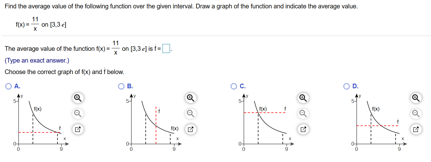 Solved Find the average value of the following function over | Chegg.com