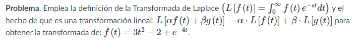 Solved Use The Definition Of The Laplace Transform (L [f | Chegg.com