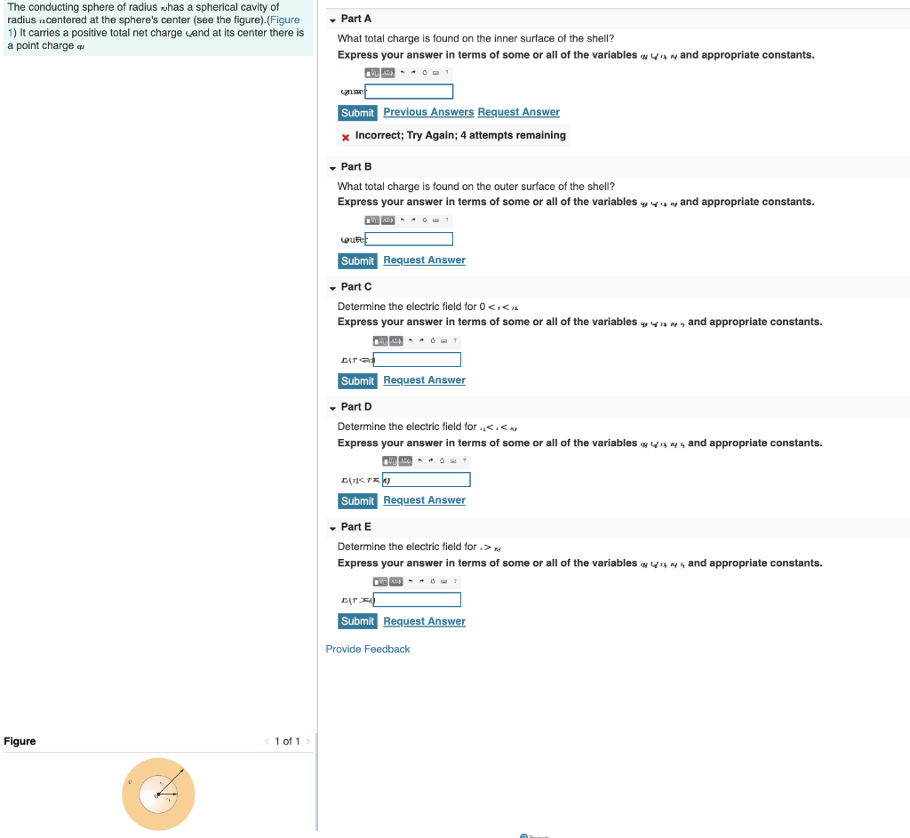 Solved Part A The conducting sphere of radius has a | Chegg.com