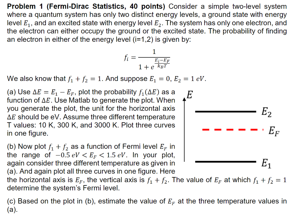 Solved Problem 1 (FermiDirac Statistics, 40 points)