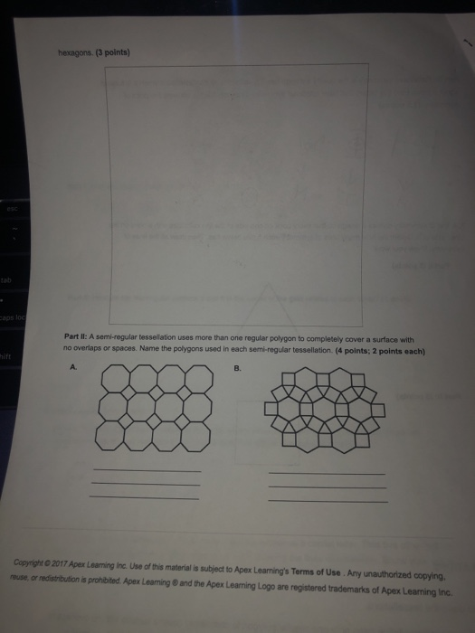 Solved hexagons. (3 points) tab Part II: A semi-regular | Chegg.com