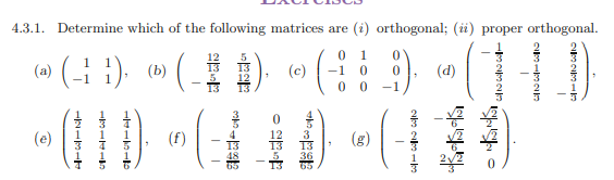 Solved 4.3.1. Determine which of the following matrices are | Chegg.com