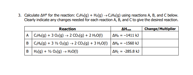 Solved Calculate H for the reaction Chegg