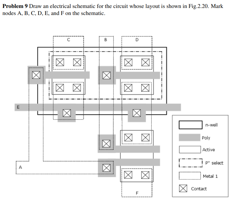 Problem 9 Draw an electrical schematic for the | Chegg.com