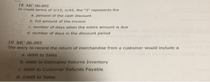 in credit terms of 3/15 n/45 the 3 represents the