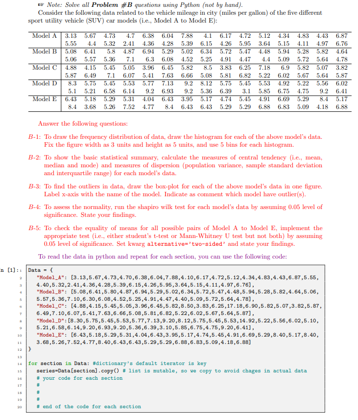 Solved Note: Solve All Problem #B Questions Using Python | Chegg.com