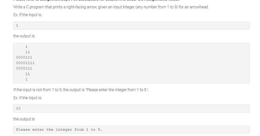 Solved Write a C program that prints a right-facing arrow, | Chegg.com