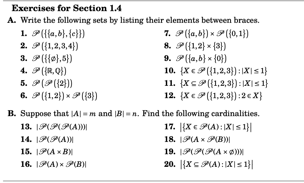 Solved Exercises For Section 1 4 A Write The Following S Chegg Com