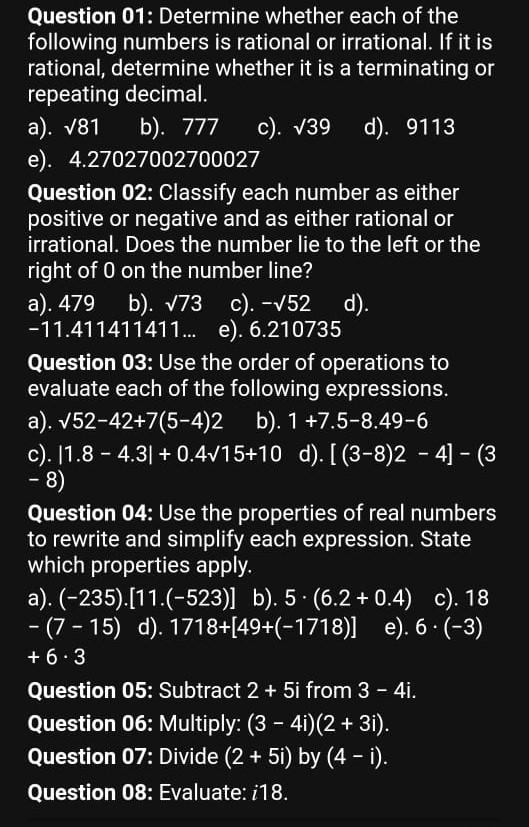 Solved Question 01: Determine whether each of the following | Chegg.com