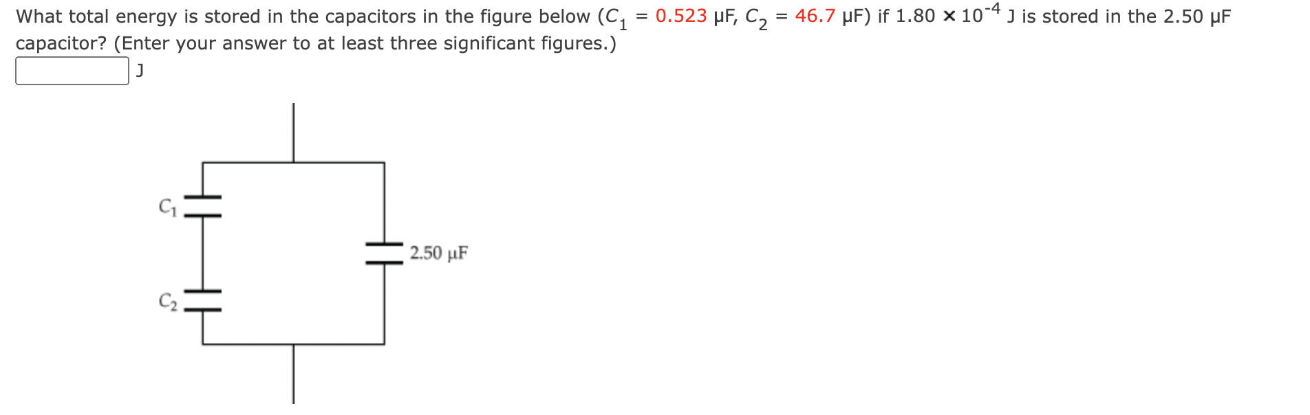 Solved What total energy is stored in the capacitors in the | Chegg.com