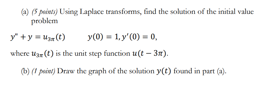 Solved (a) (5 Points) Using Laplace Transforms, Find The | Chegg.com