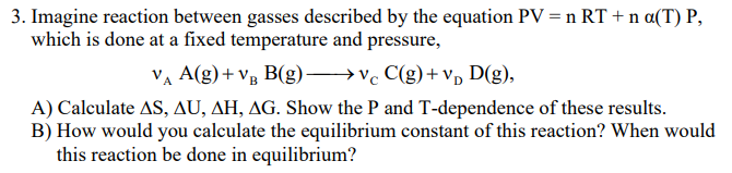 Solved Imagine reaction between gasses described by the | Chegg.com