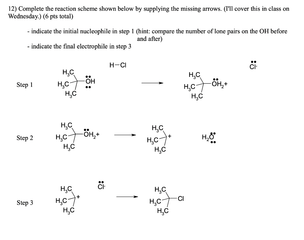 Solved 12) Complete the reaction scheme shown below by | Chegg.com