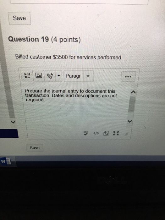 Solved Billed customer $3500 for services performed Prepare Chegg com