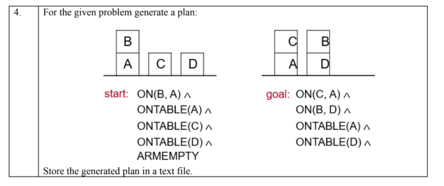 4. For The Given Problem Generate A Plan: B с B A С D | Chegg.com