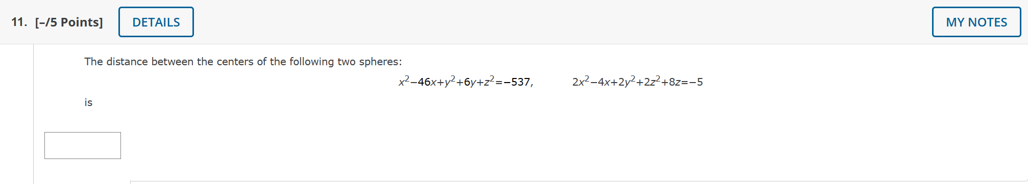 Solved The distance between the centers of the following two | Chegg.com