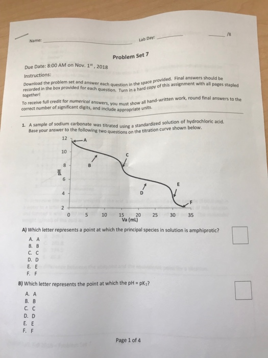 Solved Lab Day: Problem Set 7 Due Date: 8:00 AM on Nov. 1", | Chegg.com