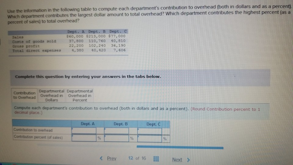 Solved Use The Information In The Following Table To Compute | Chegg.com