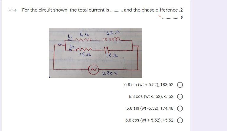 Solved ذا For the circuit shown, the total current | Chegg.com