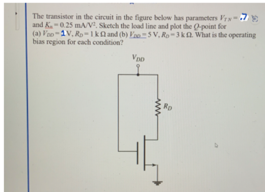 Solved The transistor in the circuit in the figure below has | Chegg.com