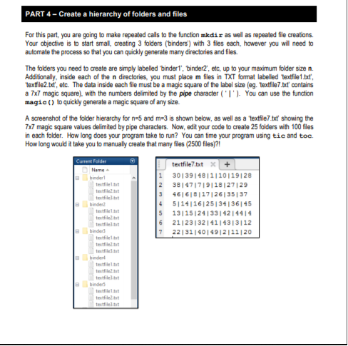 Solved PART 4-Create a hierarchy of folders and files For | Chegg.com