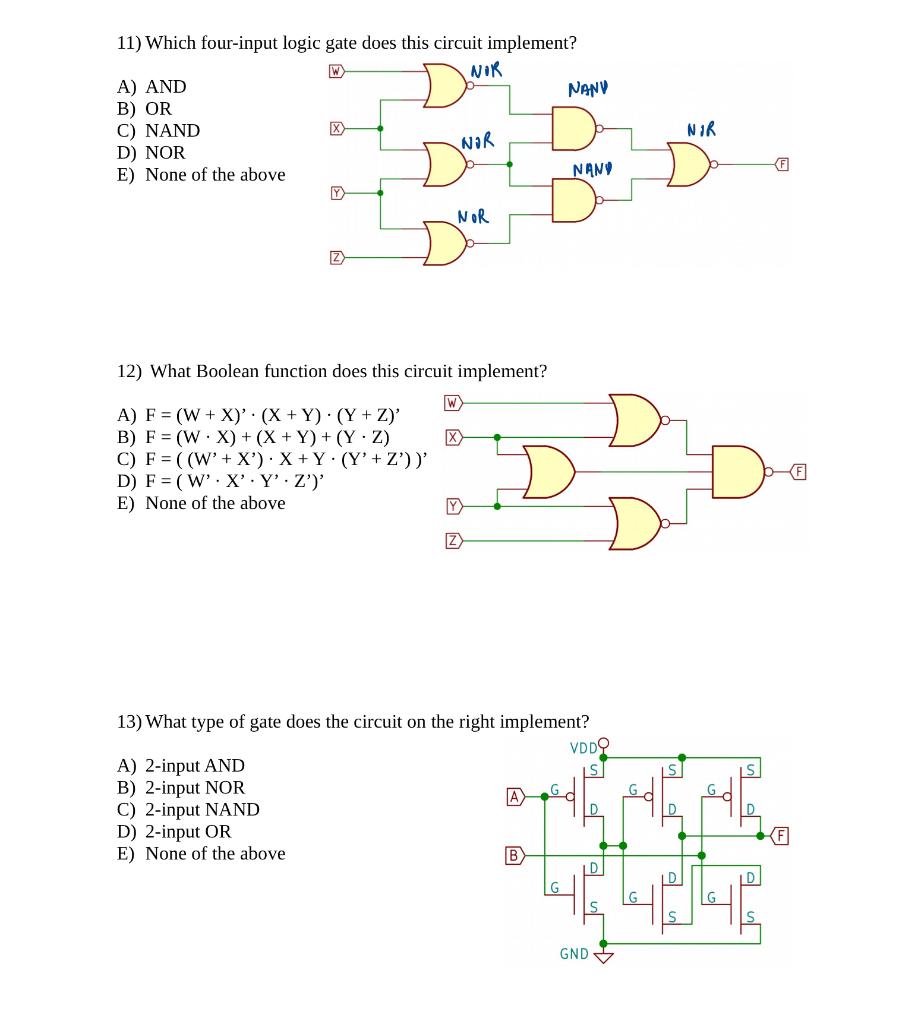 Solved Don 11 Which Four Input Logic Gate Does This Circ Chegg Com