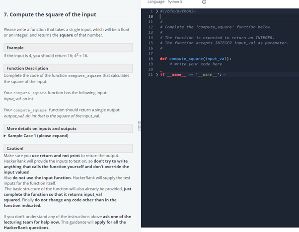 Solved The Sample Case (1) is input of 5 and output of 25 | Chegg.com